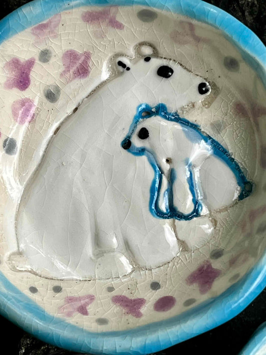 Trio of Tiny Polar Bear Dishes