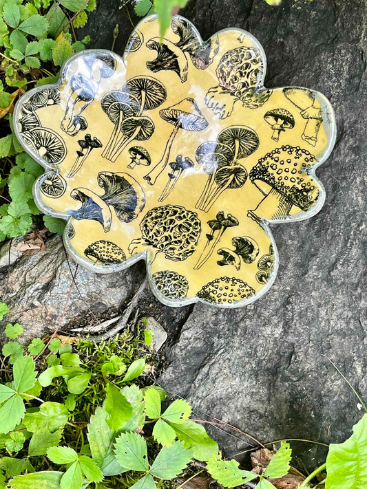 Set of Petal Dishes: Mushroom Pattern