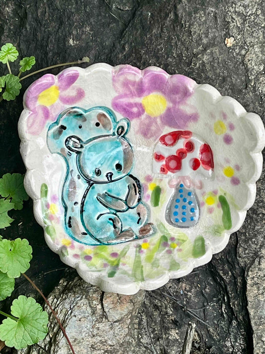 Blue Squirrel Trinket Dish