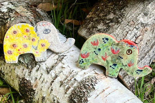 Set of Two Elephant Refrigerator Magnets