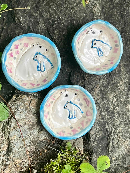 Trio of Tiny Polar Bear Dishes