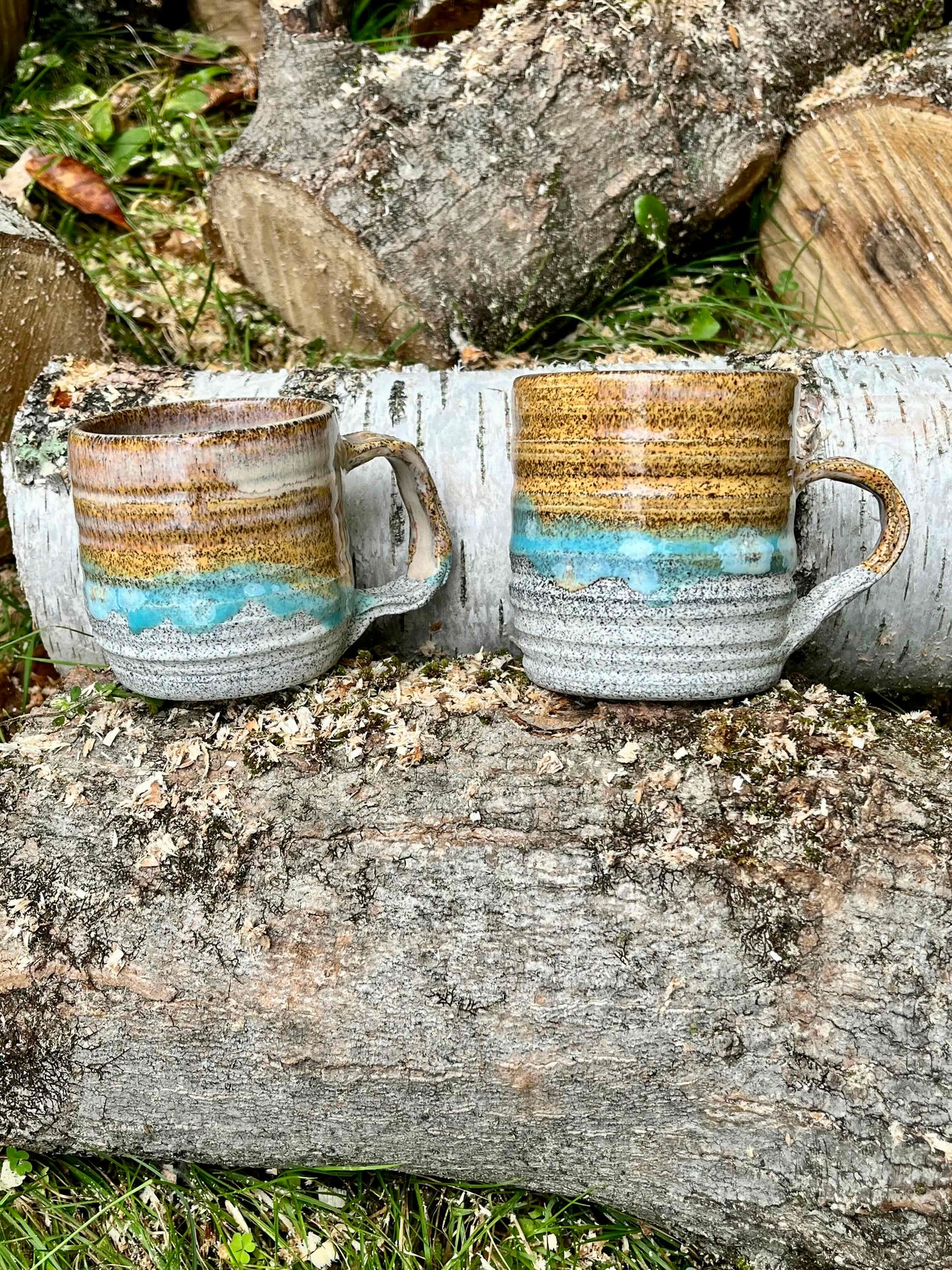 Set of Beachy Handled Cups