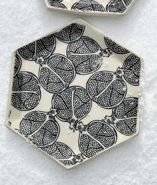 Set of Four Pomegranate Plates