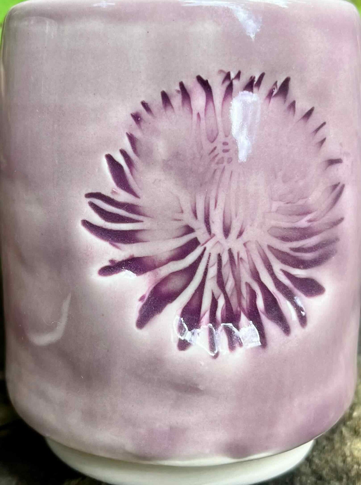 Set of Three Purple Chrysanthemum Cups