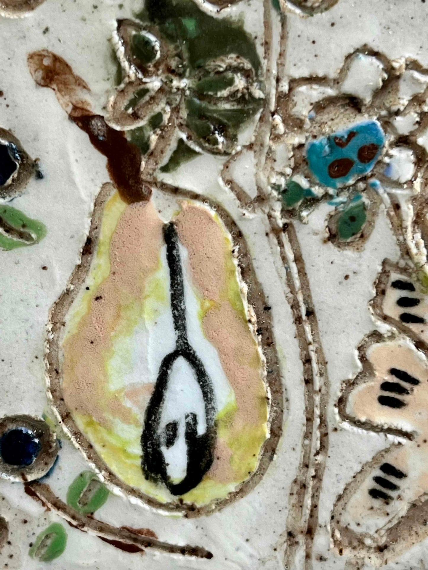 Bird and Pears Decorative Tile