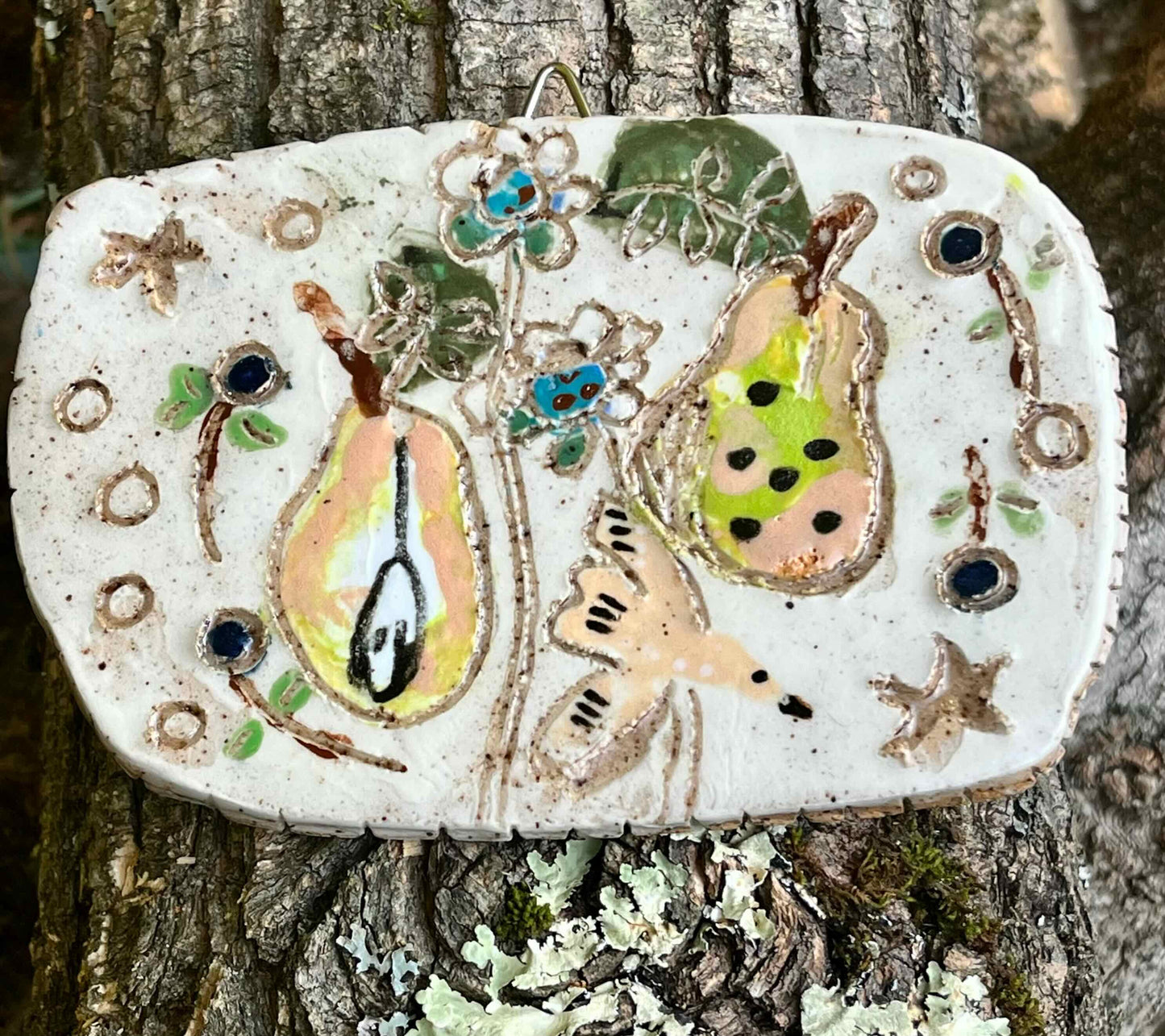 Bird and Pears Decorative Tile