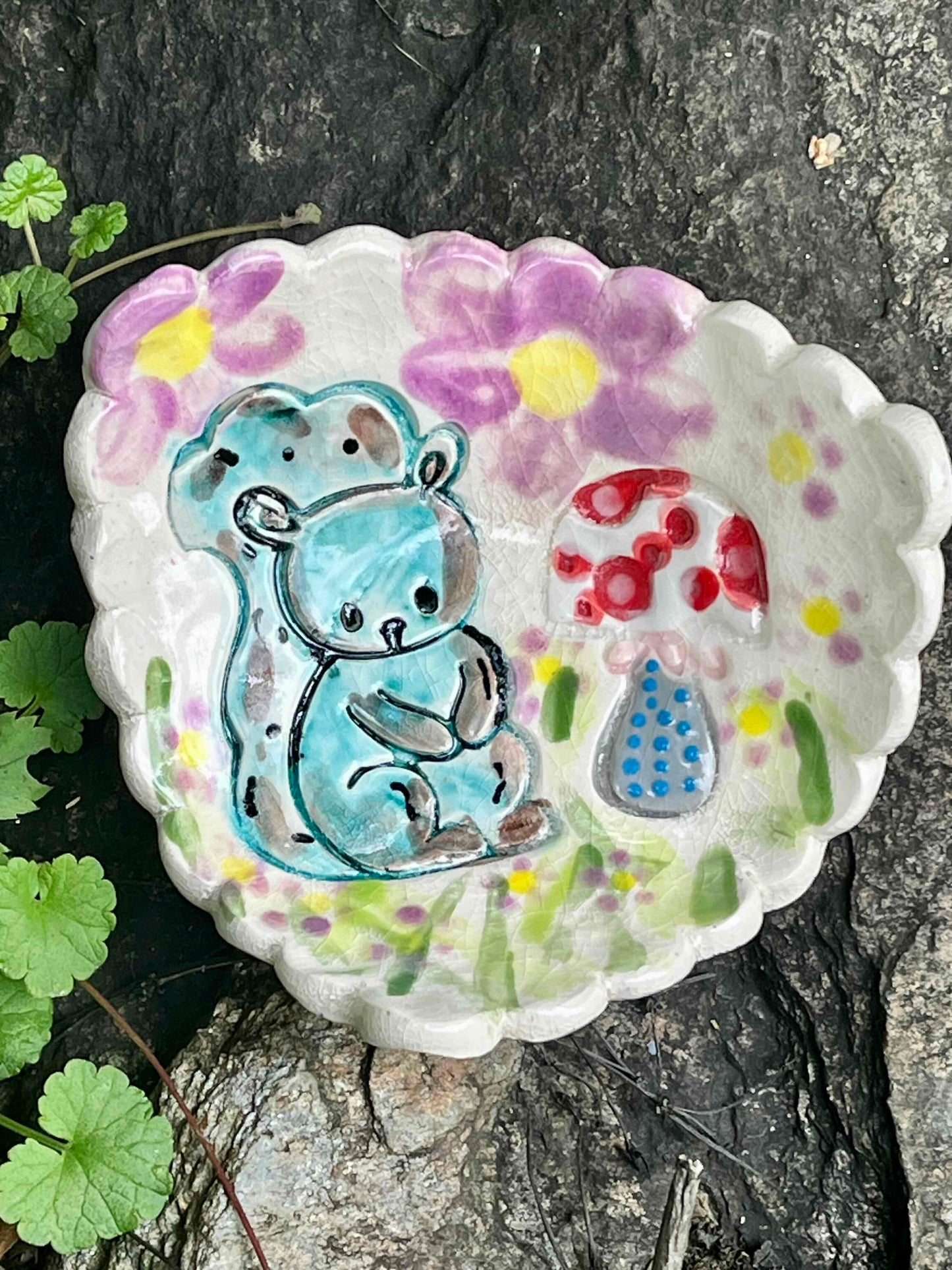 Blue Squirrel Trinket Dish